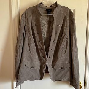 Lane Bryant Grey Corduroy Jacket